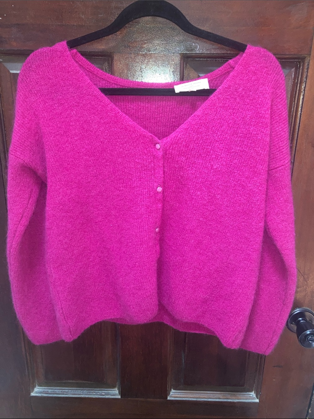 Sézane Fuscia Barry Cardigan